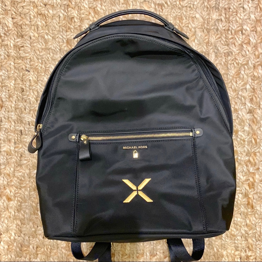 MICHAEL KORS Black Nylon Laptop Backpack NEW